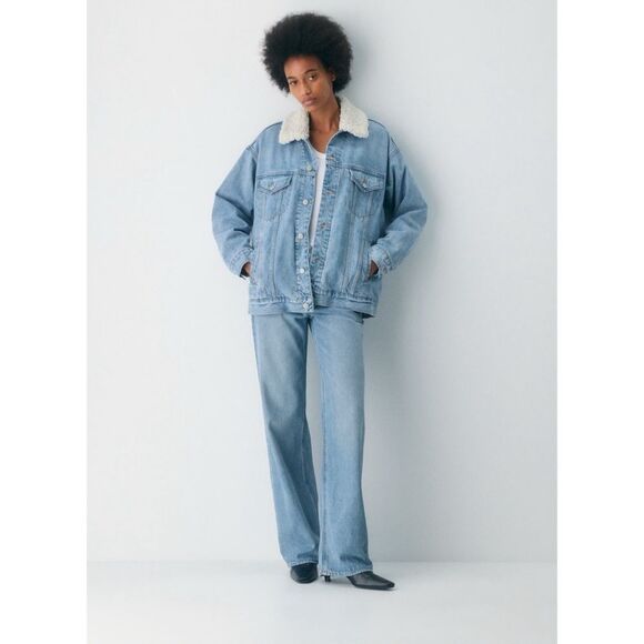 Wilfred Light Blue Jean Jacket with White Accents - Picture 2 of 7